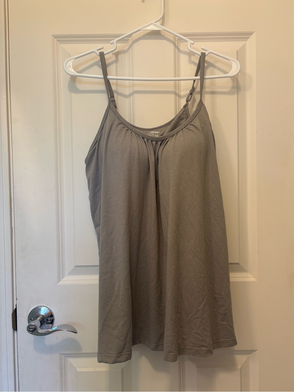 Gray tank built in bra